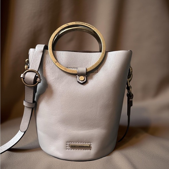 Rebecca Minkoff Handbags - Rebecca Minkoff Bucket Ring Leather Bag Satchel Crossbody  Brass Handles